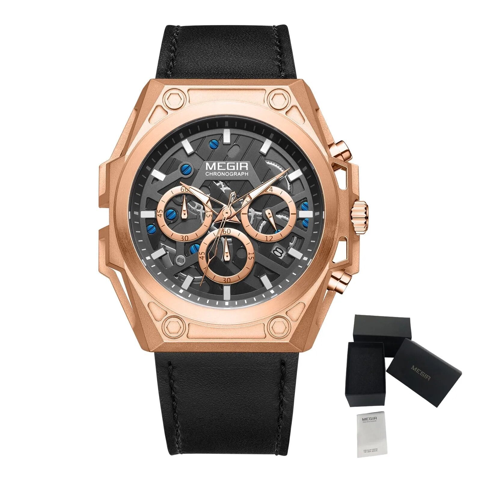 MEGIR Men's Watches Waterproof Sports Wristwatches Quartz Military Chronograph Luminous Male Clock Calendar Relogio Masculino 4220-22