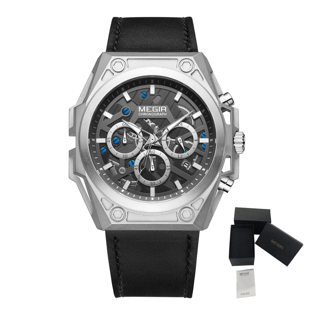 MEGIR Men's Watches Waterproof Sports Wristwatches Quartz Military Chronograph Luminous Male Clock Calendar Relogio Masculino 4220-23