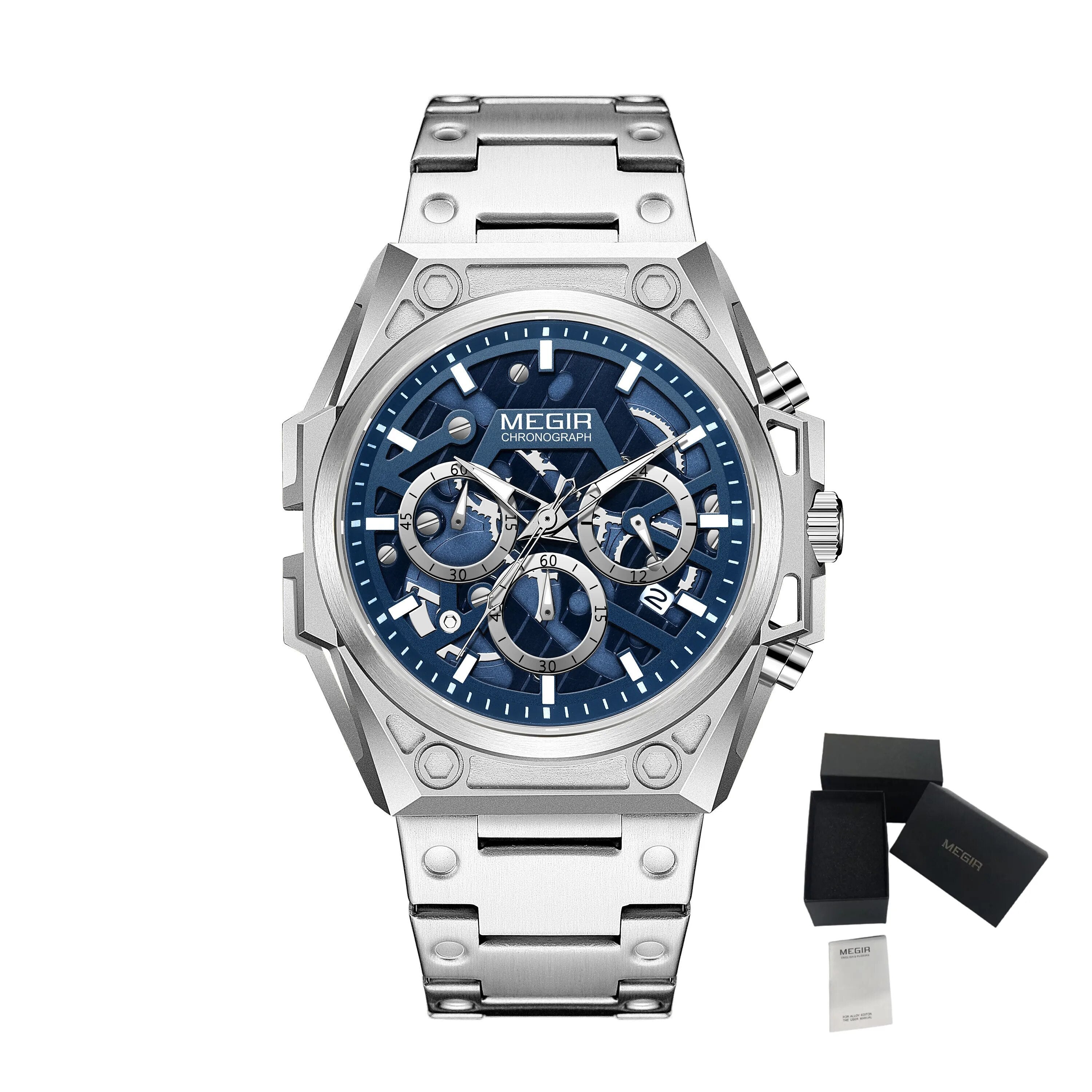 MEGIR Men's Watches Waterproof Sports Wristwatches Quartz Military Chronograph Luminous Male Clock Calendar Relogio Masculino 4220-25