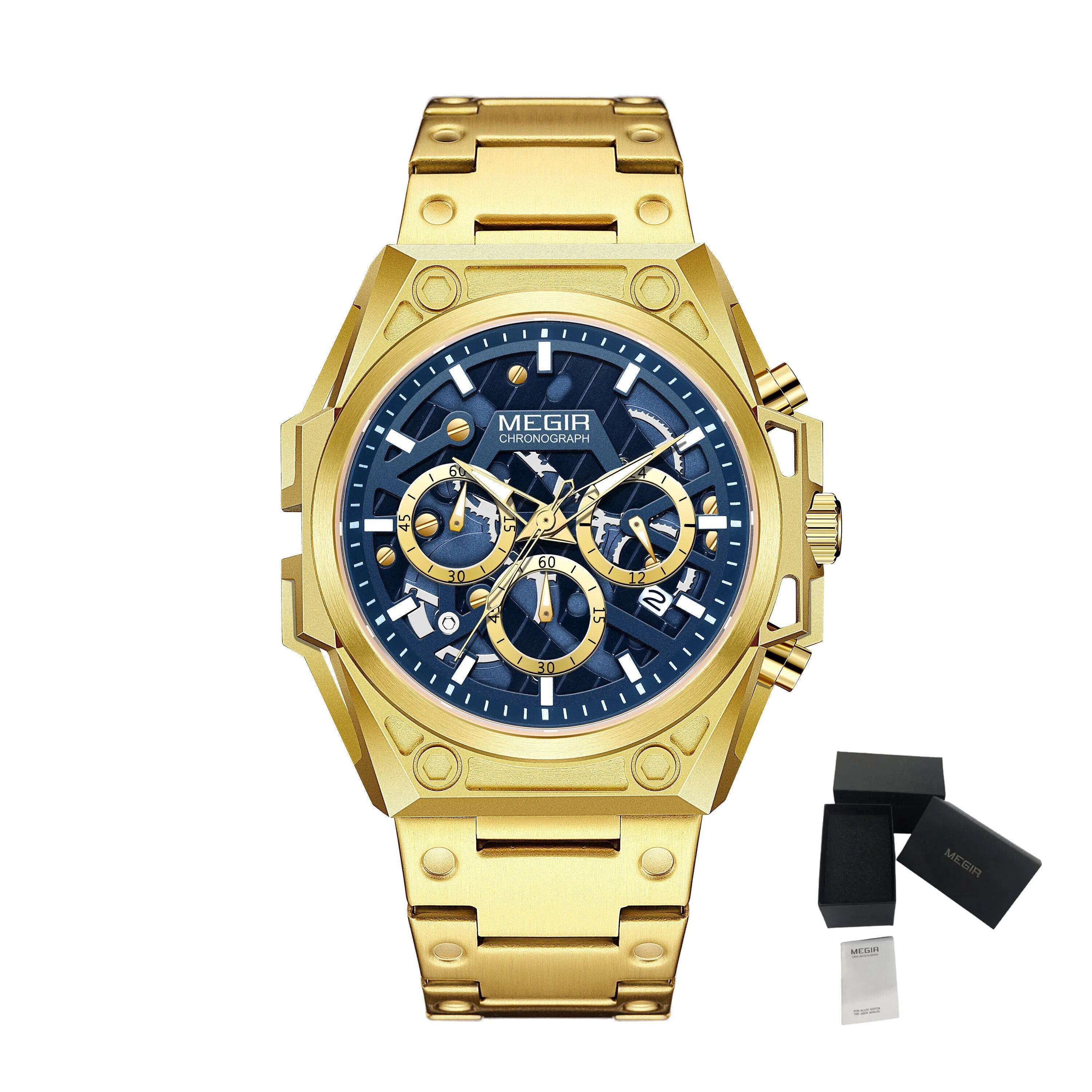 MEGIR Men's Watches Waterproof Sports Wristwatches Quartz Military Chronograph Luminous Male Clock Calendar Relogio Masculino 4220-26