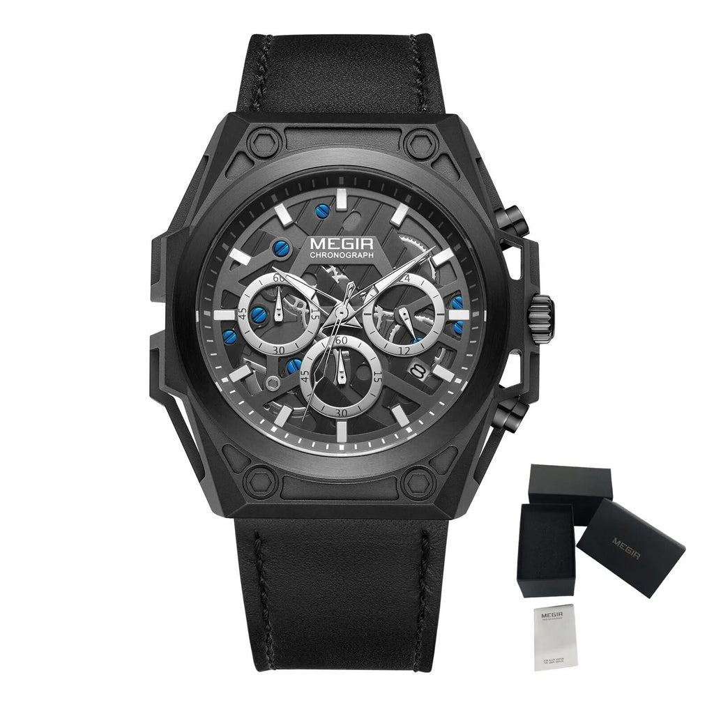MEGIR Men's Watches Waterproof Sports Wristwatches Quartz Military Chronograph Luminous Male Clock Calendar Relogio Masculino 4220-24