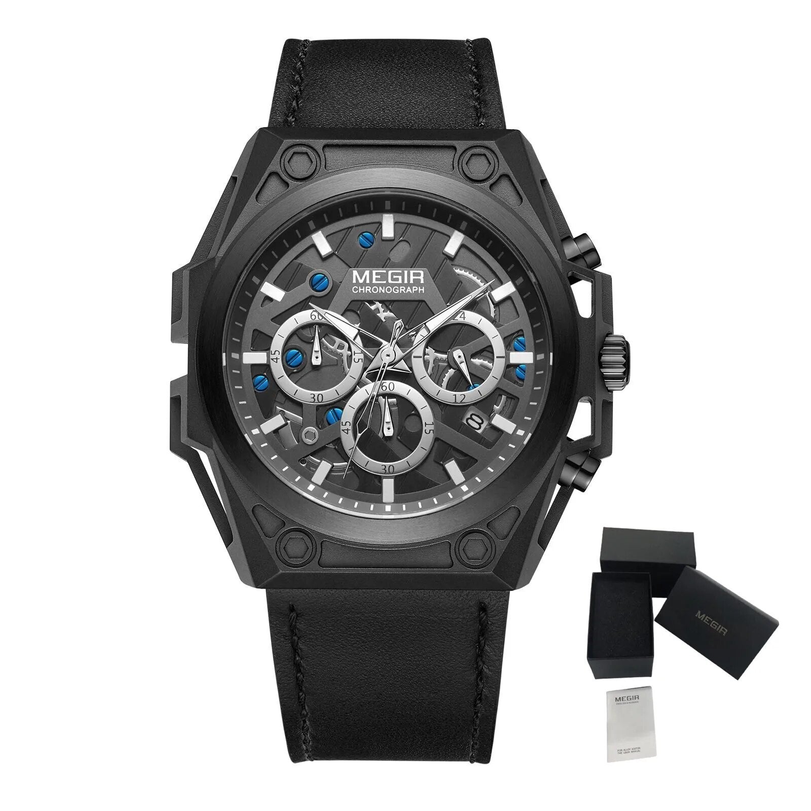 MEGIR Men's Watches Waterproof Sports Wristwatches Quartz Military Chronograph Luminous Male Clock Calendar Relogio Masculino 4220-24