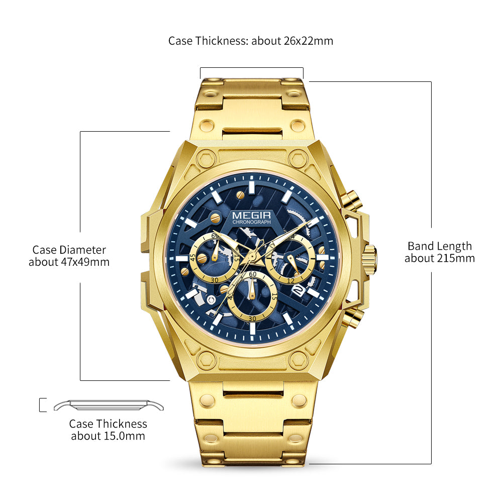 MEGIR Men's Watches Waterproof Sports Wristwatches Quartz Military Chronograph Luminous Male Clock Calendar Relogio Masculino 4220-8
