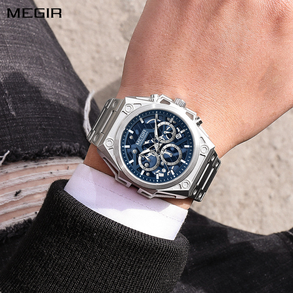 MEGIR Men's Watches Waterproof Sports Wristwatches Quartz Military Chronograph Luminous Male Clock Calendar Relogio Masculino 4220-0
