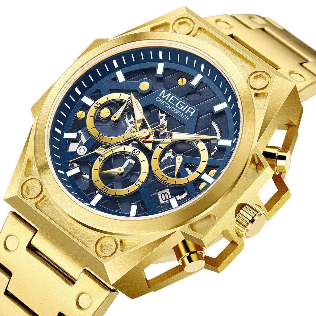 MEGIR Men's Watches Waterproof Sports Wristwatches Quartz Military Chronograph Luminous Male Clock Calendar Relogio Masculino 4220-12
