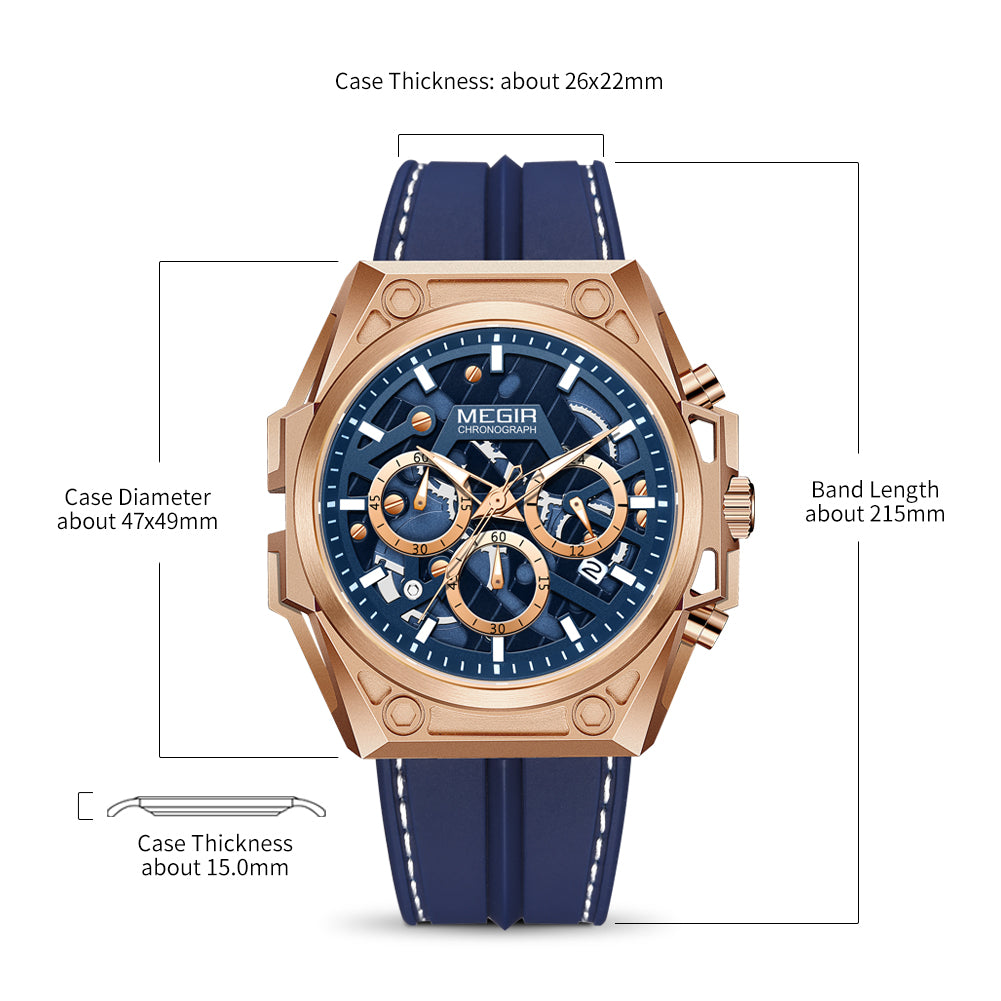 MEGIR Men's Watches Waterproof Sports Wristwatches Quartz Military Chronograph Luminous Male Clock Calendar Relogio Masculino 4220-10