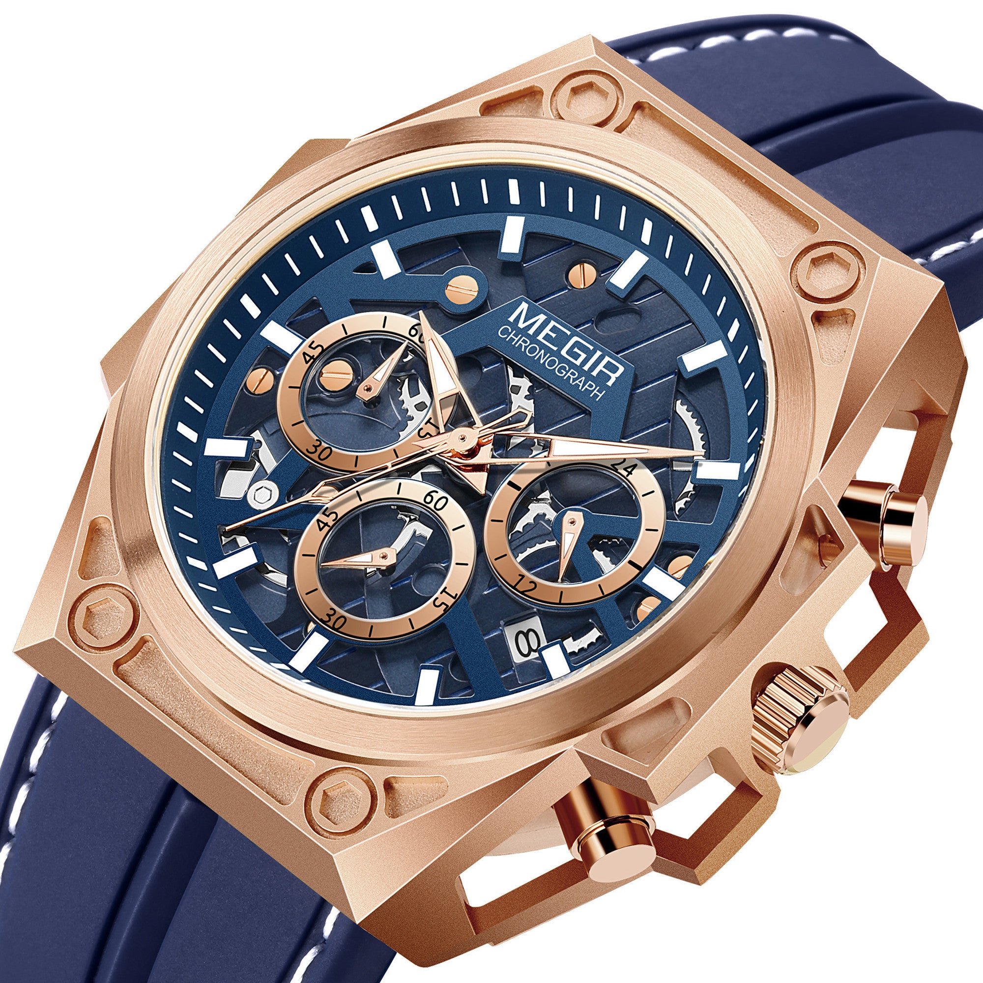 MEGIR Men's Watches Waterproof Sports Wristwatches Quartz Military Chronograph Luminous Male Clock Calendar Relogio Masculino 4220-13