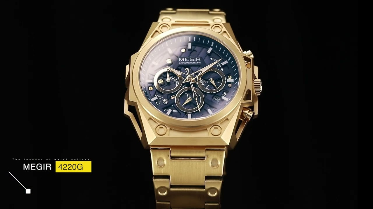 MEGIR Men's Watches Waterproof Sports Wristwatches Quartz Military Chronograph Luminous Male Clock Calendar Relogio Masculino 4220-19