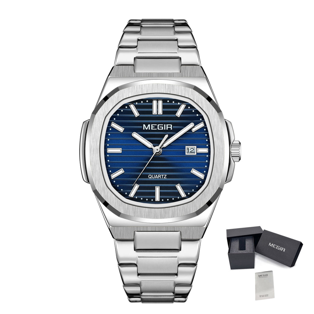 MEGIR Luxury Brand Men Business Watches Waterproof Male Clock Stainless Steel Luminous Quartz Sports Wristwatch Montre Femme 1084-15