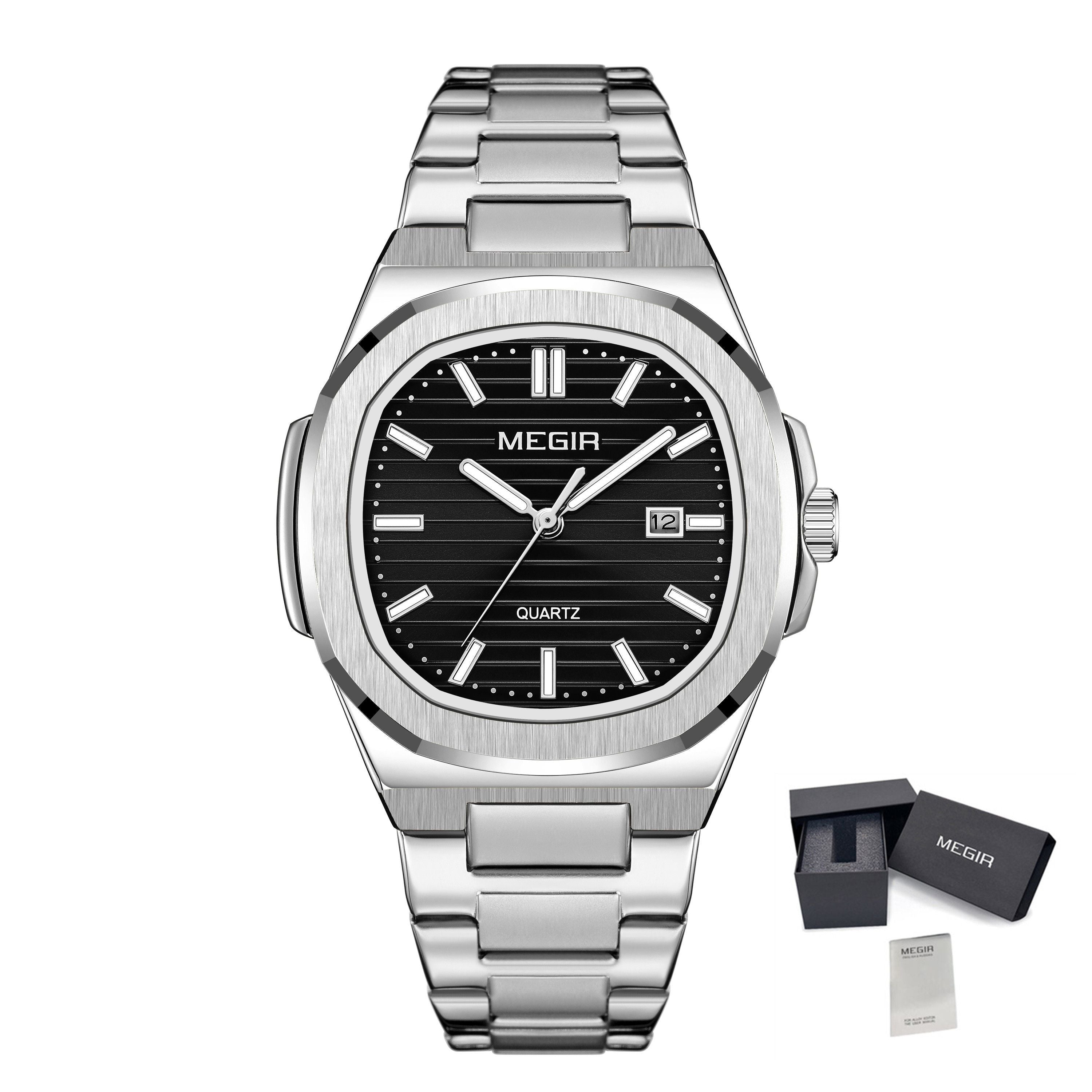 MEGIR Luxury Brand Men Business Watches Waterproof Male Clock Stainless Steel Luminous Quartz Sports Wristwatch Montre Femme 1084-16